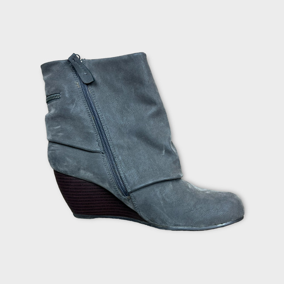 ❌SOLD❌Blowfish Malibu | Babbi Gray Ankle Boot Cuff Wedge | 8.5 - Picture 7 of 8